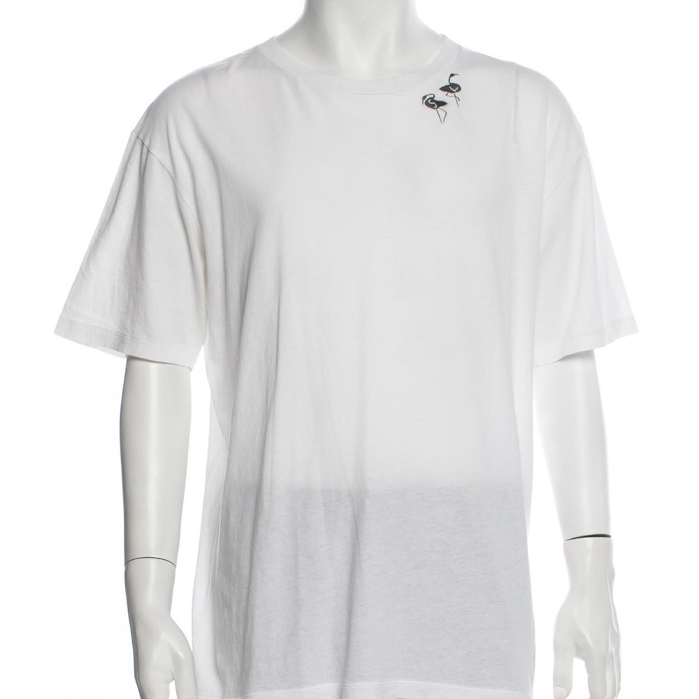 Saint Laurent Graphic T-Shirt with Black Flamingos